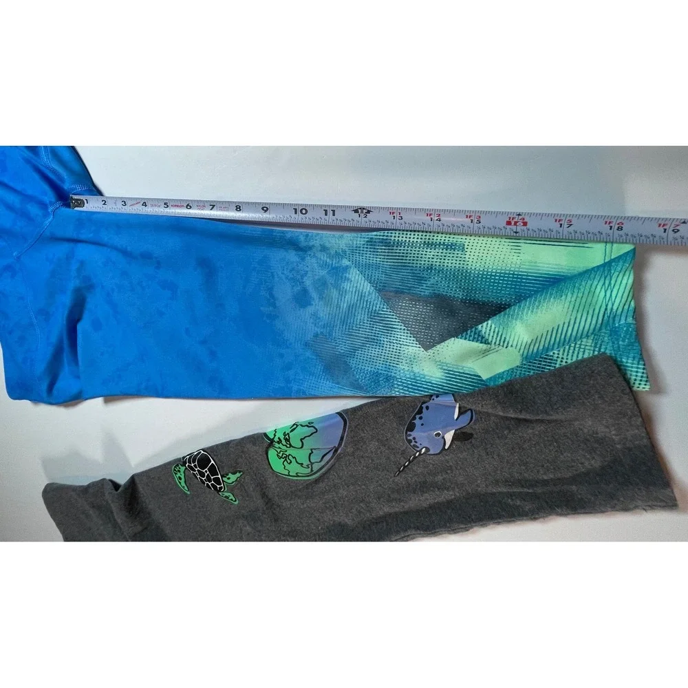 Justice Avia Leggings Girls Size 10-12 Multi Color Sea Turtle Bundle Lot of 2